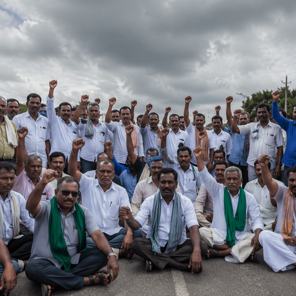 AIKKMS Demands Timely Supply of Seeds and Fertilisers in Dharwad Protest